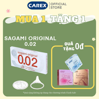 Bao cao su Sagami 002 Siêu Mỏng [CHÍNH HÃNG],2 bao, BCS Sagami size 56mm, mỏng tang, trong suốt, nhập cuộc khẩn trương