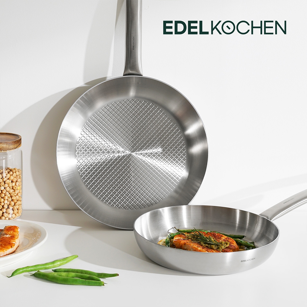 Chảo chiên inox 3 lớp nguyên khối Edelkochen Kubis Collection 24/28cm