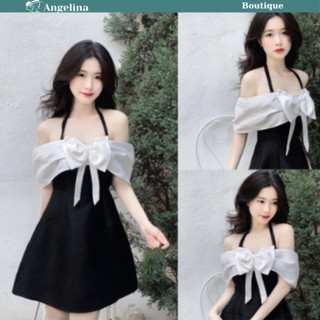 Váy Dự Tiệc Tiểu Thư 2 Dây Nơ Ngực, Đầm Chất Liệu  Cao Cấp Sang Choảnh Thích Hợp Dự Tiệc Sự Kiện