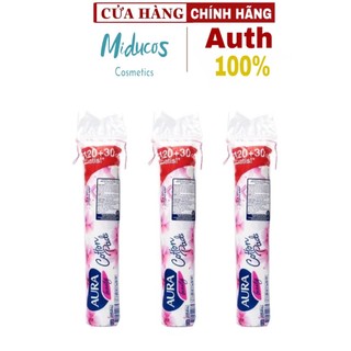 Combo 3 Gói Bông tẩy trang Aura 150 miếng