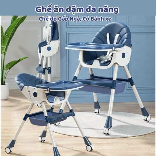 Ghế Ăn Dặm Đa Năng Cho Bé Hulo Toys, Ghế Ăn Dặm Gấp Gọn Cho Bé Nhiều Màu Sắc