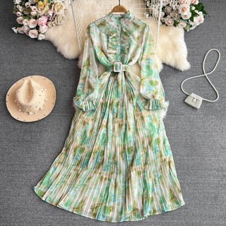 [Hàng order có video] Đầm maxi phong cách retro thanh lịch