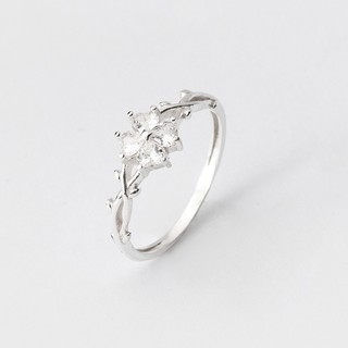 Nhẫn bạc nữ twinkle time cỏ bốn lá đính đá cao cấp tt071