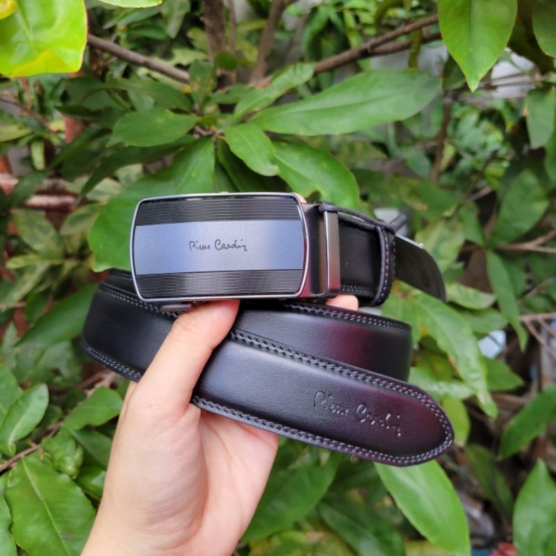 Thắt lưng dây nịt dây lưng da nam mặt kéo trượt Pierre Cardin Malaysia auto buckle belt