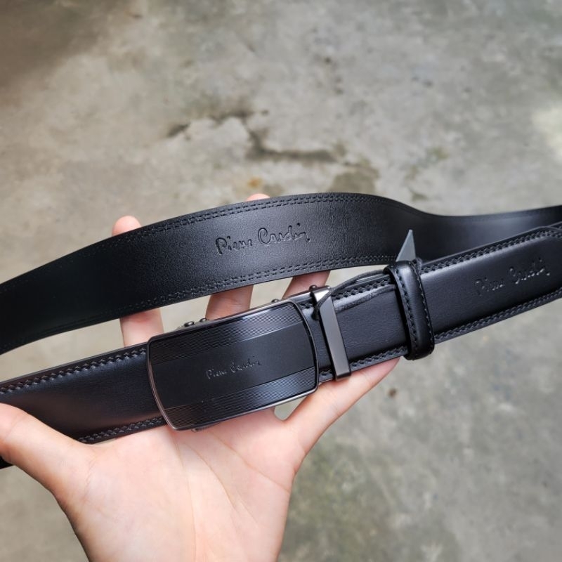 Thắt lưng dây nịt dây lưng da nam mặt kéo trượt Pierre Cardin Malaysia auto buckle belt