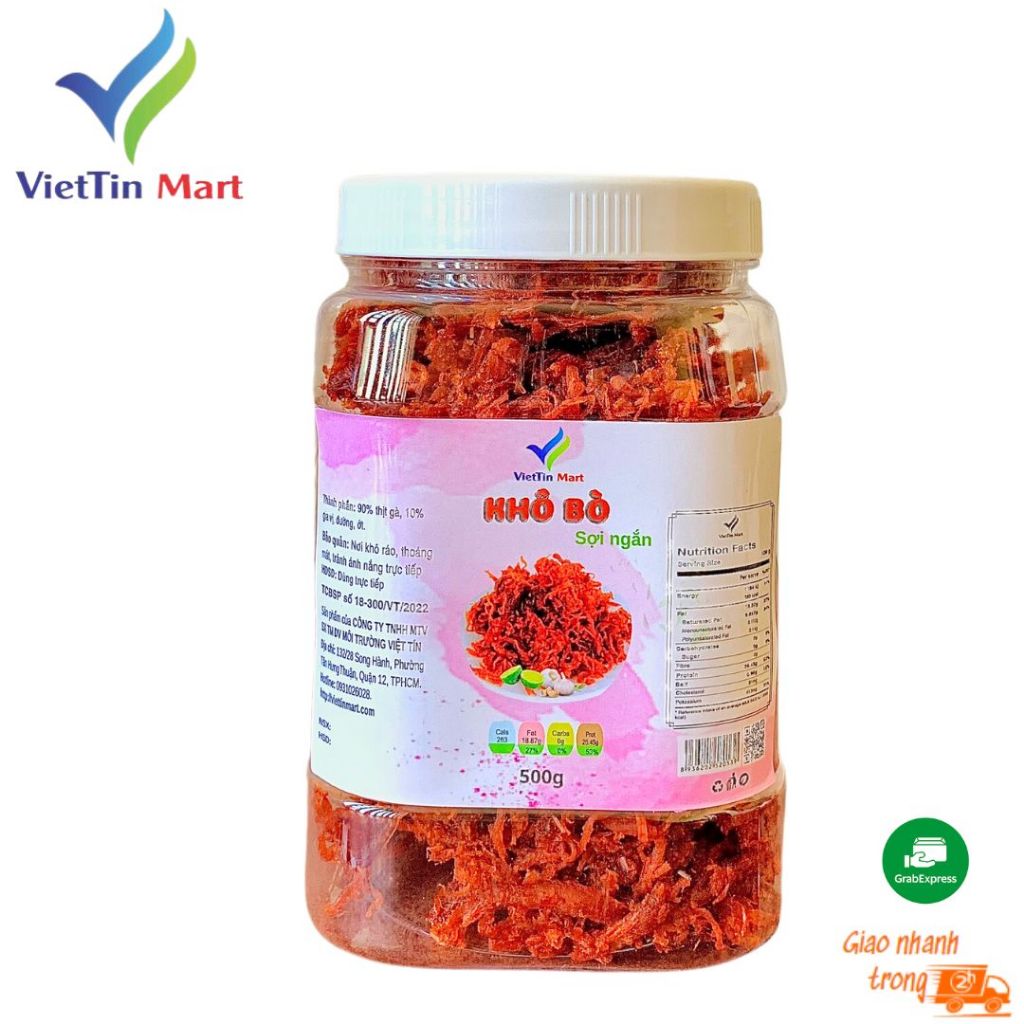 500gr thịt bò khô sợi thơm ngon (khô gà giả bò) - Viettin Mart