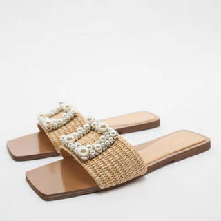 ORDER ✅ZR Dép quai ngang đá mũi vuông