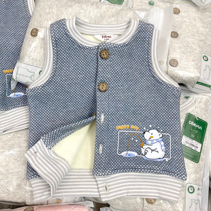 DOKMA - Gile chần bông lót nỉ lông dày dặn cho bé trai bé gái hãng DOKMA