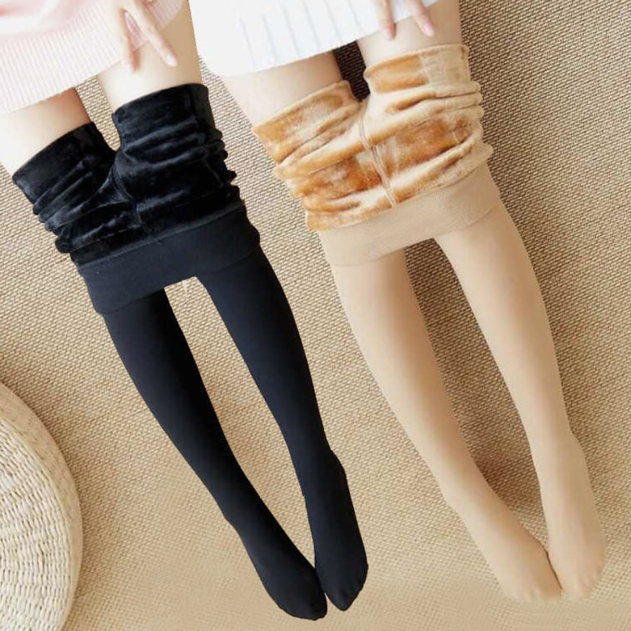Quần Tất Lót Lông Màu Da Đen Siêu Ấm Thật Chân Cực Bền Cho Nữ QT01