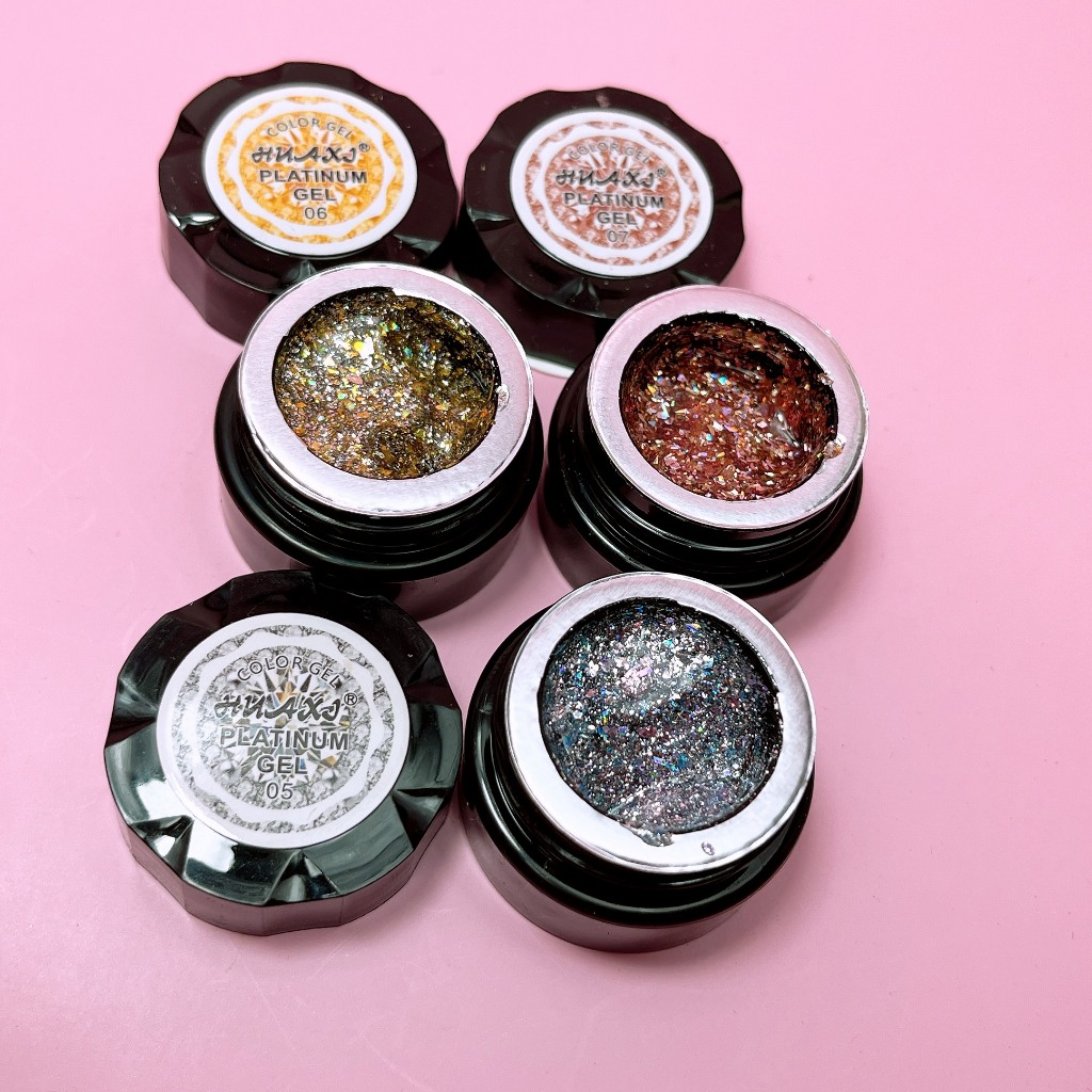 Gel Vẽ Móng Nhũ Viền HUAXI, Gel Vẽ Nail Đặc, Chuẩn Màu, Sáng