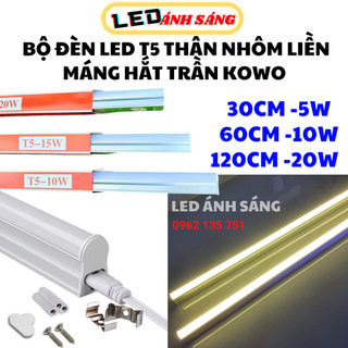 Bộ đèn led t5 máng nhôm liền thân kowo trang trí hắc trần