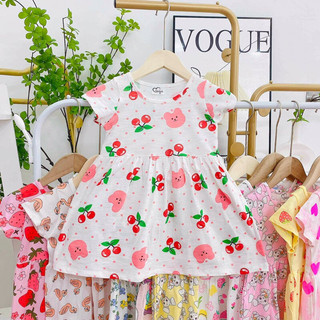 Đầm Váy cộc cotton bé gái- chất cotton xuất mềm,mát