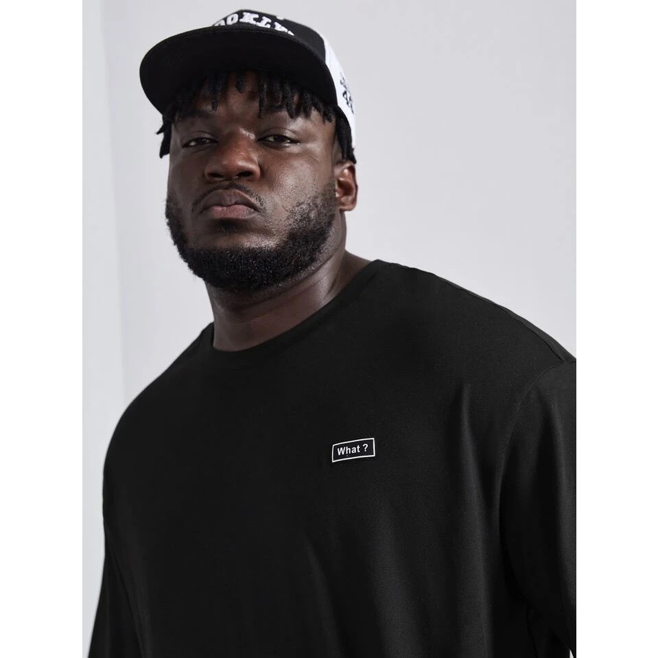 Áo thun cotton màu đen in chữ đẹp thời trang bigsize nam cỡ đại < 140kg - dontcare