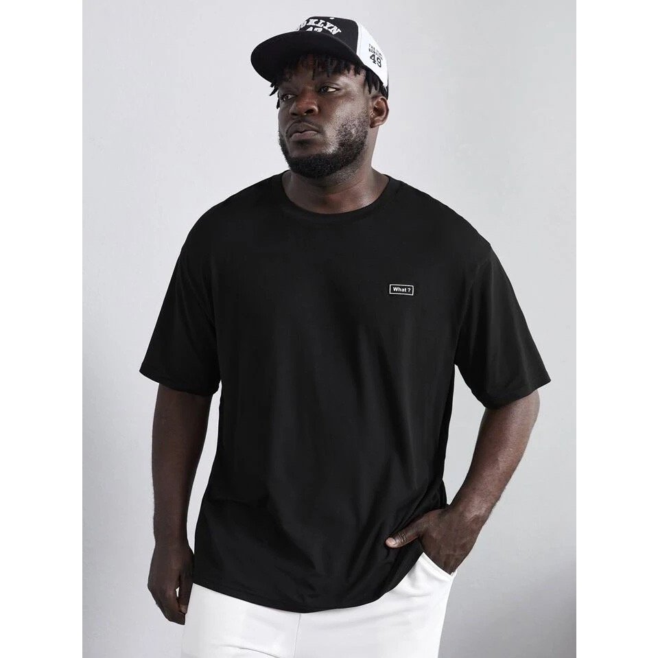 Áo thun cotton màu đen in chữ đẹp thời trang bigsize nam cỡ đại < 140kg - dontcare