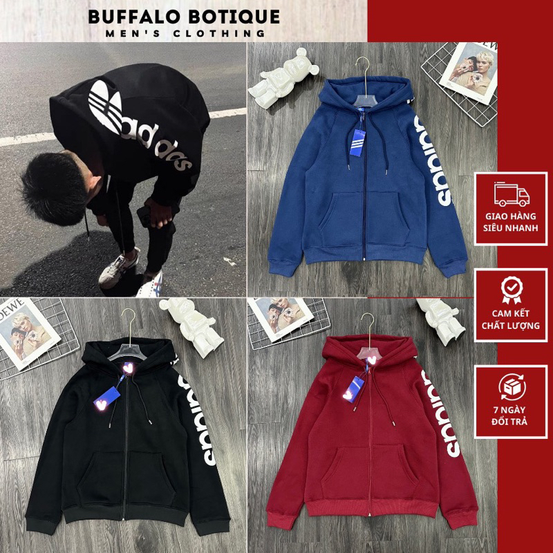 ÁO NỈ BÔNG HOODIE ZIP DÀY DẶN- ÁO KHOÁC NỈ HOODIE