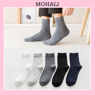 Tất cổ cao nam nữ tất trơn dài đen trắng basic cotton cao cấp thời trang hàn quốc đẹp giá rẻ MRSOCKS VC055