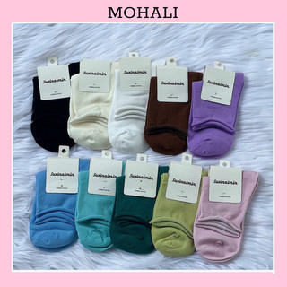 Tất cổ cao nam nữ vớ lửng xoăn nhiều màu cotton kháng khuẩn thời trang hàn quốc giá rẻ MOHALI VC058