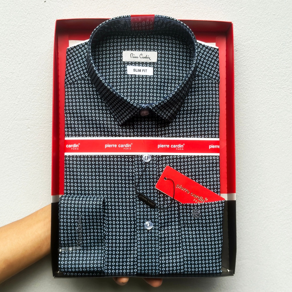 Áo Sơ Mi Nam, Sơ Mi Xanh Navy Tím Than Nano Dài Tay, Sơ Mi Nam Pierre Cardin Chính Hãng Hàng Xuất Dư Xịn Mẫu Hàn Quốc