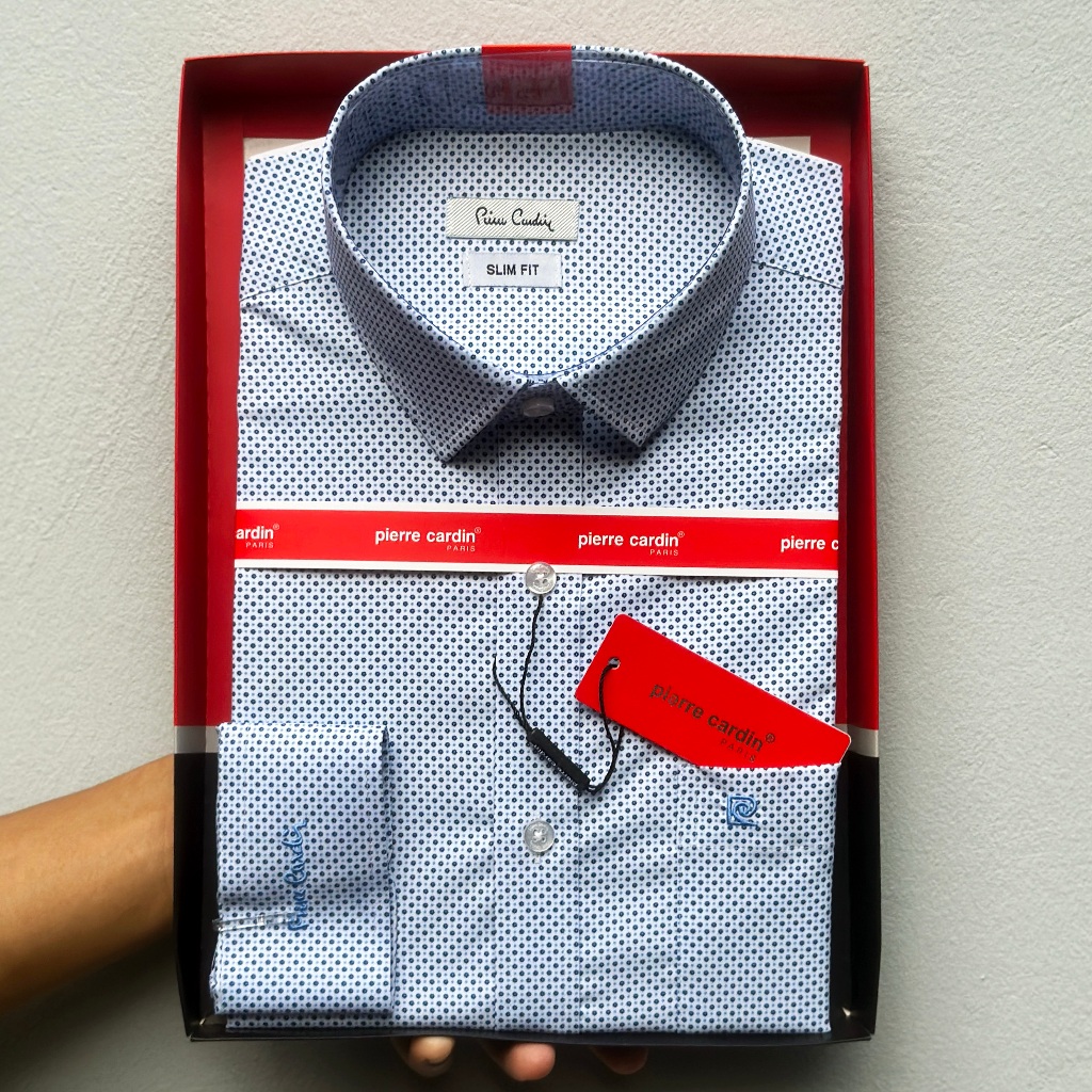Áo Sơ Mi Nam, Sơ Mi Xanh Navy Tím Than Nano Dài Tay, Sơ Mi Nam Pierre Cardin Chính Hãng Hàng Xuất Dư Xịn Mẫu Hàn Quốc