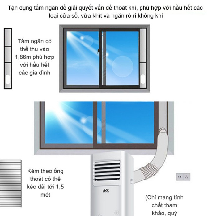 Máy lạnh di động 9000BTU điều hòa di động mini làm lạnh hút ẩm portable air conditioner