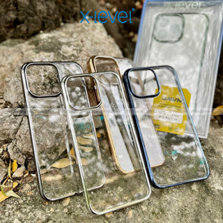  Ốp lưng cứng trong suốt viền mầu X-Level Dawn cho iPhone 16 Pro Max   15 Plus  14 . Chất liệu PC Không bị ố vàng 