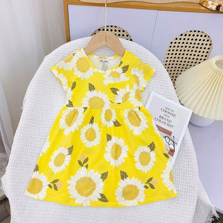 Đầm Váy cộc cotton bé gái - váy cotton xuất bé gái mềm,mát