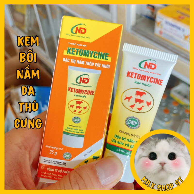 Kem Bôi Nấm Trên Gia Súc Và Gia Cầm Ketomycine ND Tuýp 25g