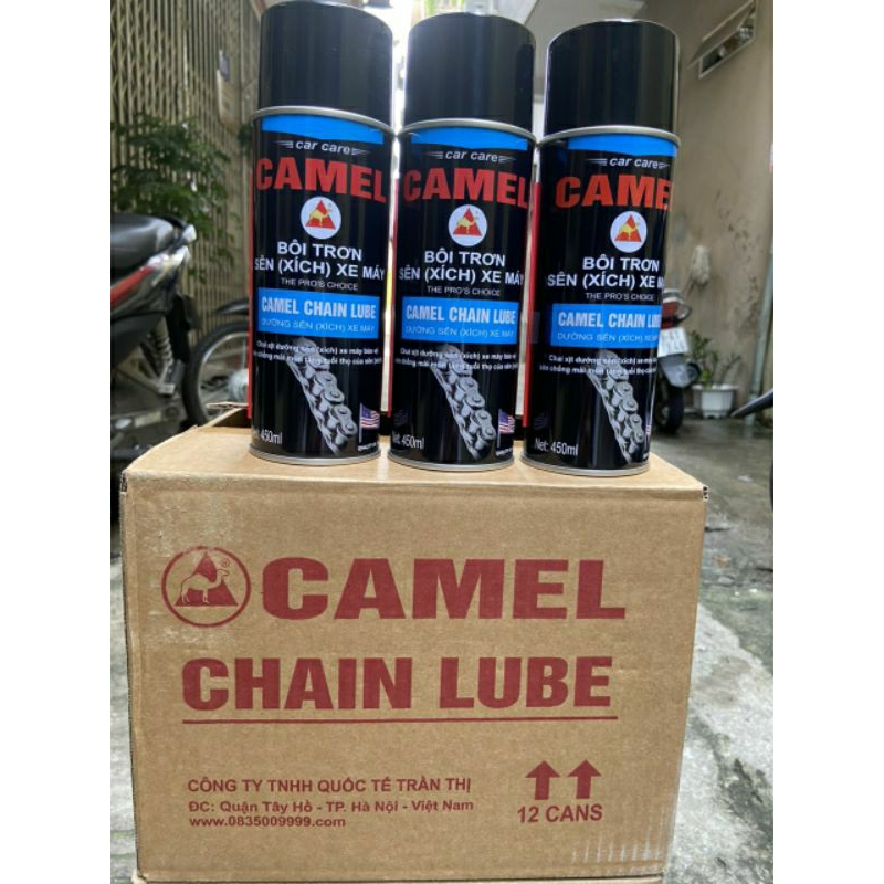 Chai xịt bôi trơn sên xích xe máy CAMEL 450ml