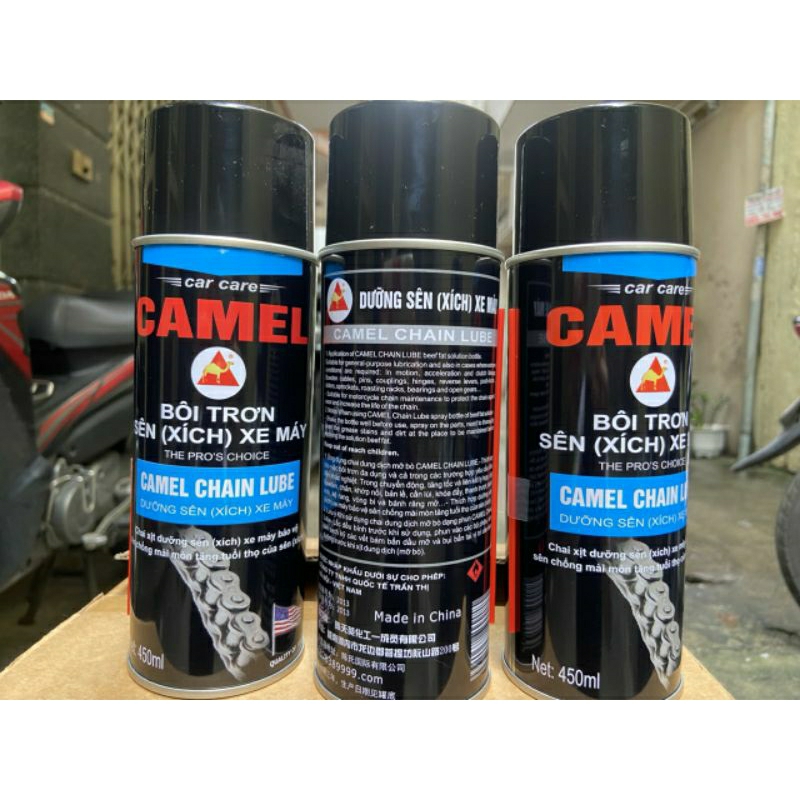 Chai xịt bôi trơn sên xích xe máy CAMEL 450ml