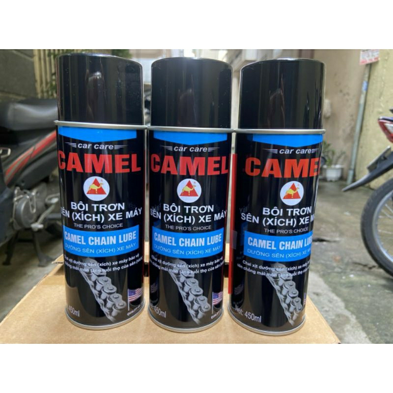 Chai xịt bôi trơn sên xích xe máy CAMEL 450ml