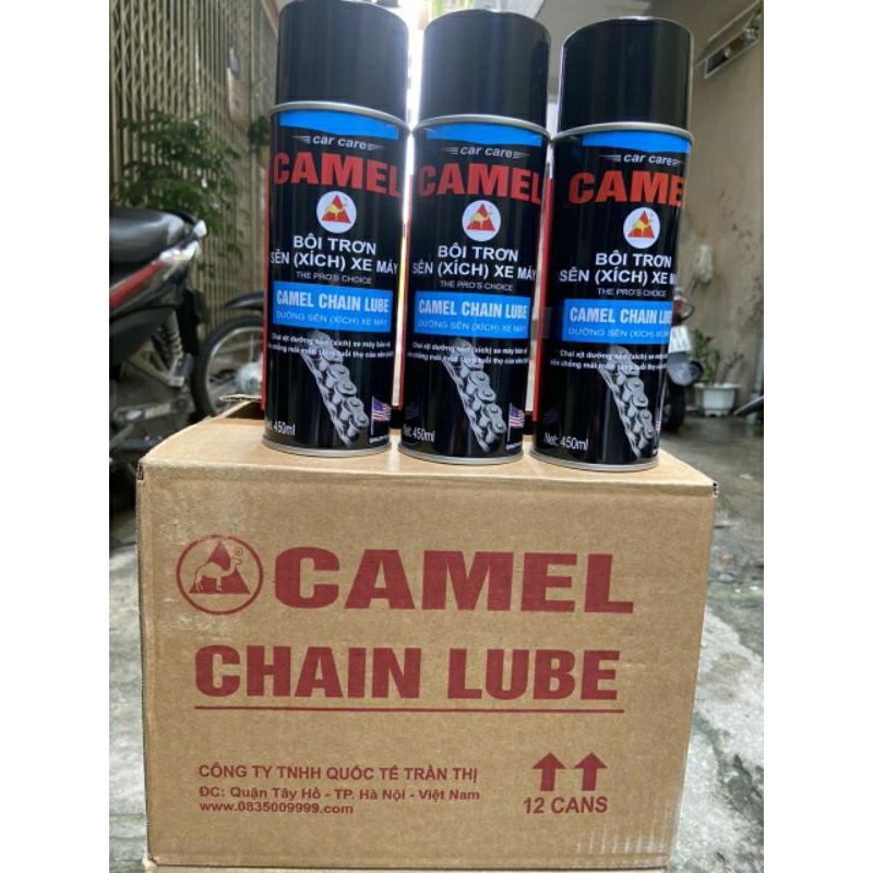 Chai xịt bôi trơn sên xích xe máy CAMEL 450ml