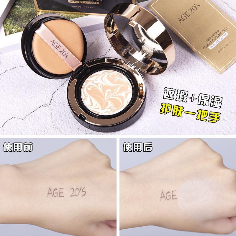 Phấn tươi AGE 20's ESSENCE COVER PACT ORIGINAL EX INTENSE COVER SPF50+PA++++ mỏng nhẹ chống thấm nước - Bebeau