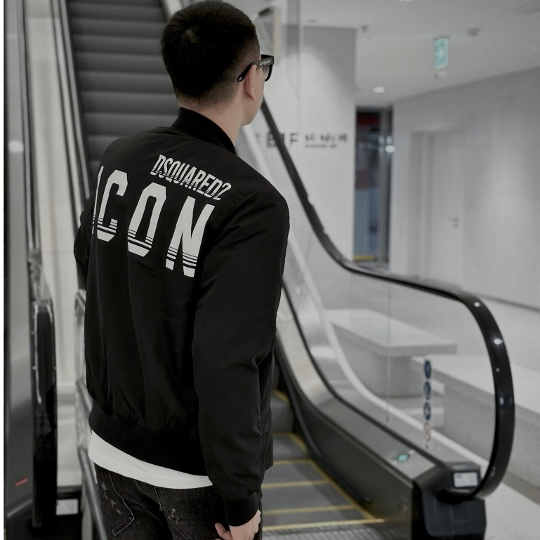 Áo Khoác Bomber DQ Phối Hoạ Tiết Logo Mặt Sau Siêu Chất -  Áo Khoác Bomber Nam DSQQ In Hình Siêu Đẹp