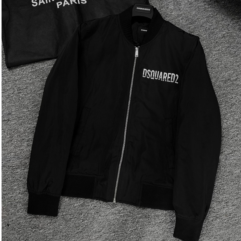 Áo Khoác Bomber DQ Phối Hoạ Tiết Logo Mặt Sau Siêu Chất -  Áo Khoác Bomber Nam DSQQ In Hình Siêu Đẹp