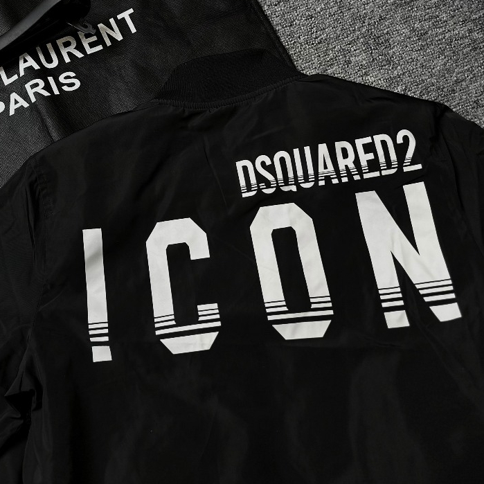 Áo Khoác Bomber DQ Phối Hoạ Tiết Logo Mặt Sau Siêu Chất -  Áo Khoác Bomber Nam DSQQ In Hình Siêu Đẹp