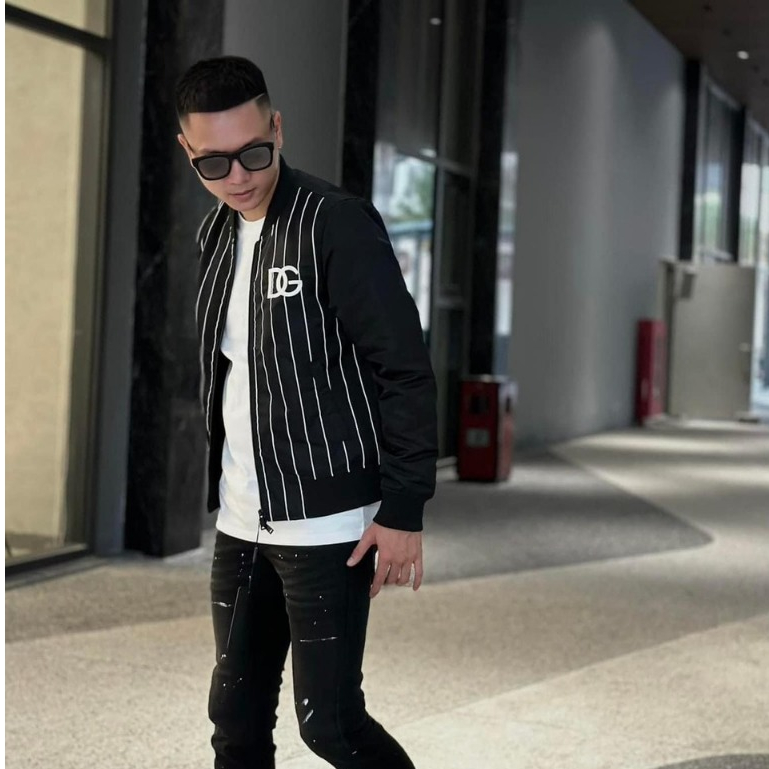 Áo Khoác Bomber Dê Gờ Thêu Phối Mặt Trước Siêu Chất - Áo Bomber Gió Khoác Dê Gờ Siêu Chất