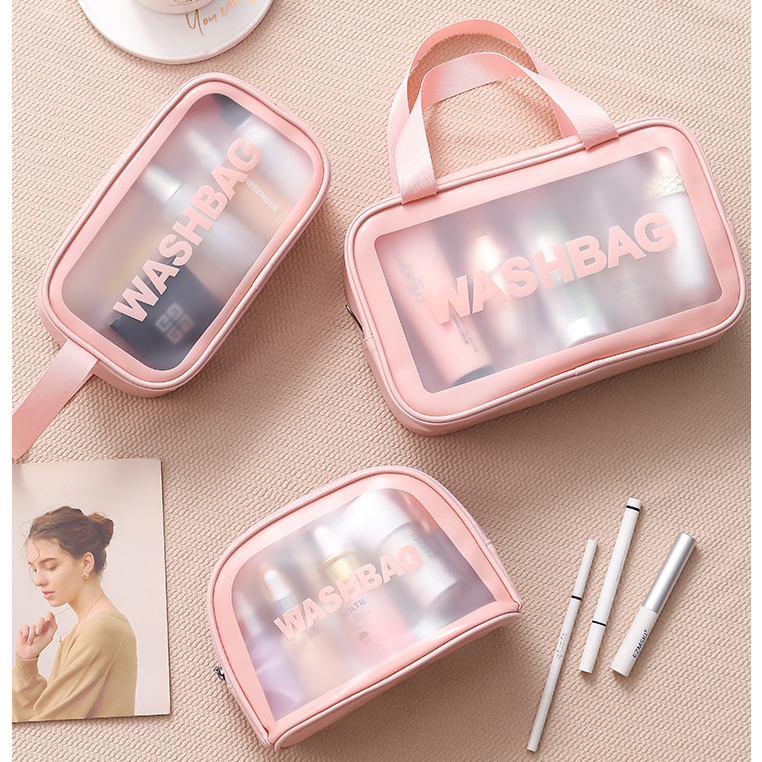 Túi đựng mỹ phẩm, đồ trang điểm cá nhân, bằng nhựa PVC chống thấm nước, nhẹ, gọn tiện dụng