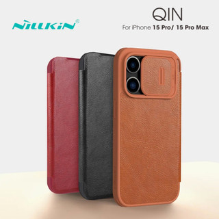Bao da iPhone 15 Pro/ 15 Pro Max/ 14 Pro/ 14 Pro Max/ iPhone 13 Pro Max, bảo vệ camera hiệu Nillkin Qin