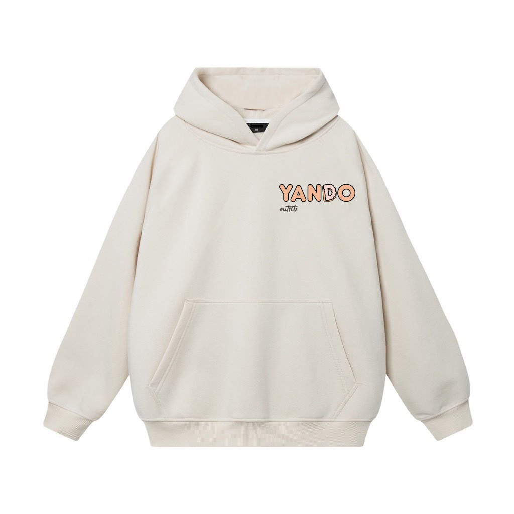 Áo Hoodie Form Rộng YANDO OUTFITS P1025 Nỉ Cotton Biscuit 350GSM Local Brand