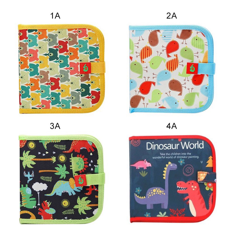 Cặp vẽ tô màu xoá được 14 trang tặng kèm 12 bút màu