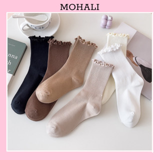 Tất cổ cao nam nữ tất trơn dài gân bèo vinatge cotton cao cấp thời trang hàn quốc đẹp giá rẻ MOHALI VC137