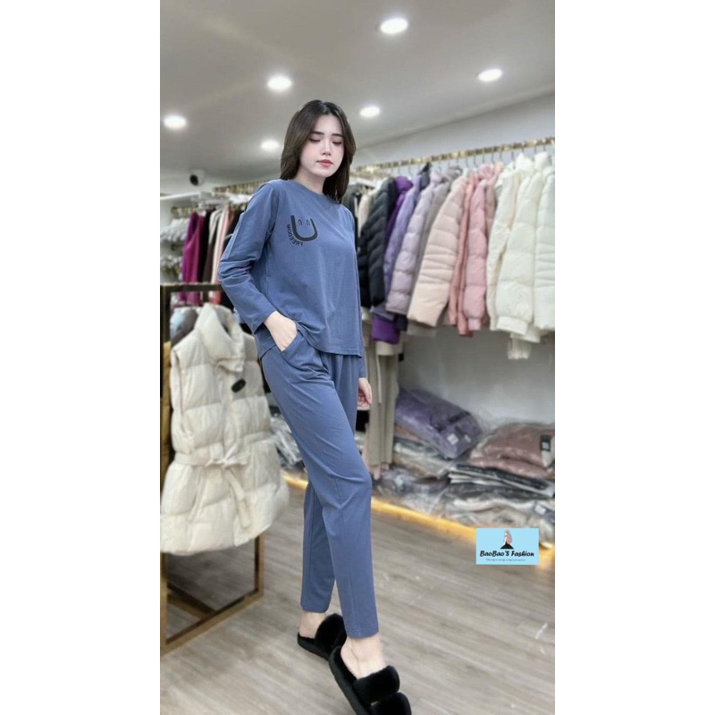 Set bộ cotton zip co dãn 4 chiều