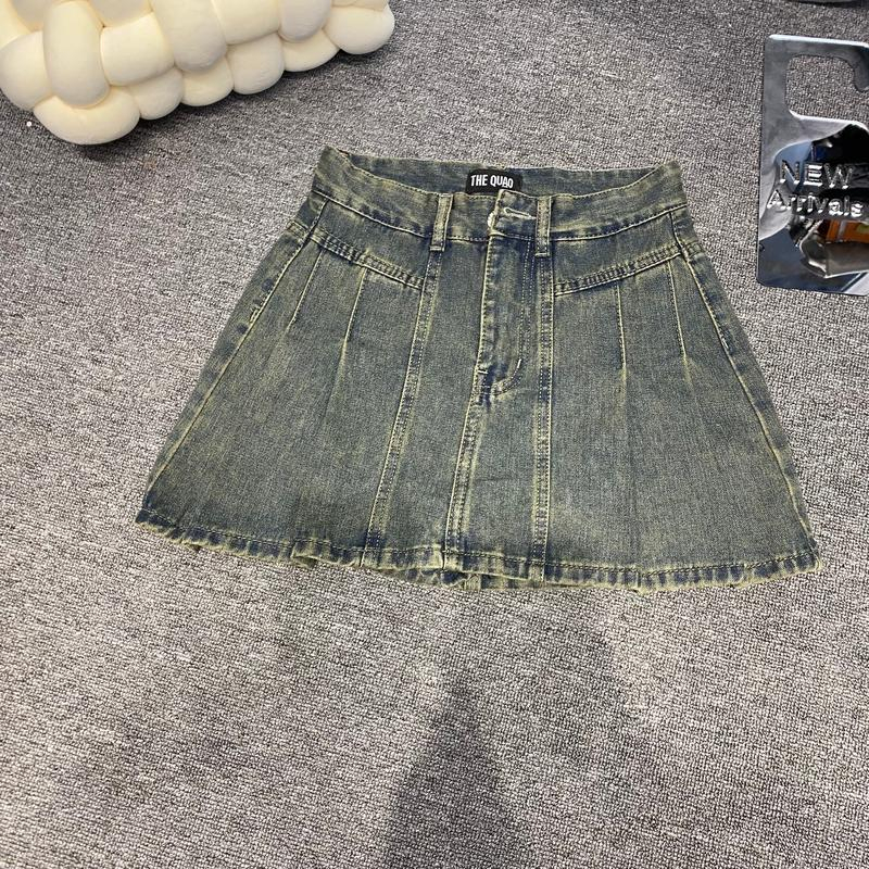 Chân Váy Xếp Ly Dáng Ngắn Màu Bụi Rêu Chất QC LB06