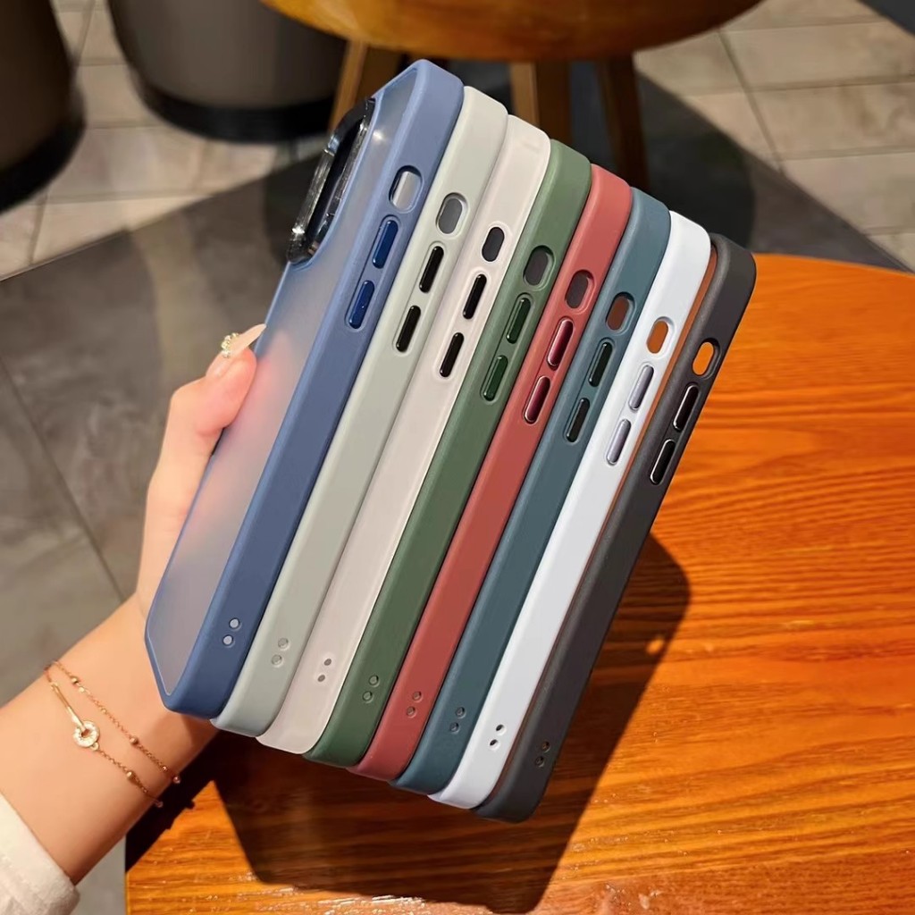 Ốp lưng iphone Chống Ố Nhám Mờ Viền Màu 15promax/ 15pro/ 15/ 14promax/ 14pro/ 14/ 13/ 13promax/ 12promax/ 12pro/ 11