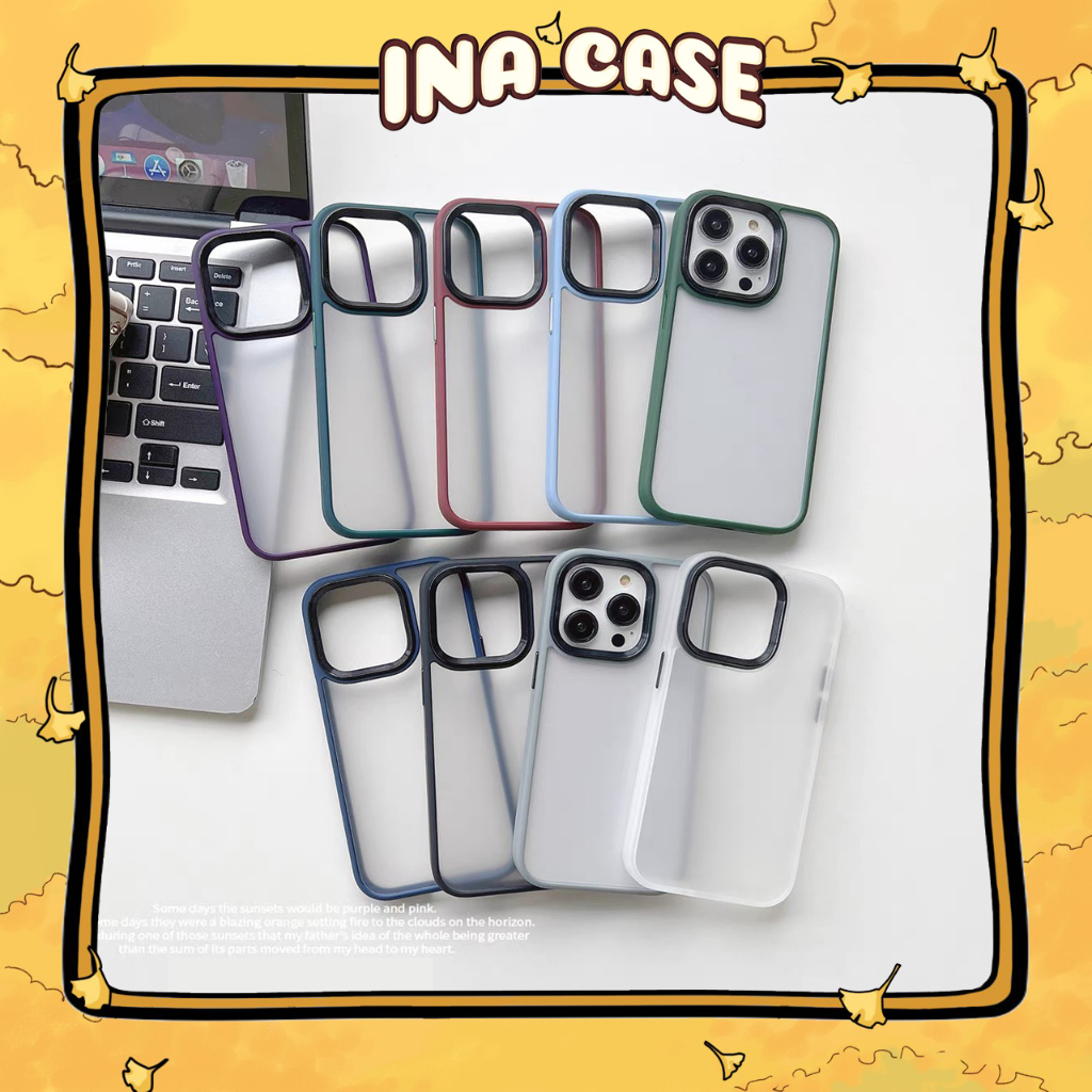 Ốp lưng iphone Chống Ố Nhám Mờ Viền Màu 15promax/ 15pro/ 15/ 14promax/ 14pro/ 14/ 13/ 13promax/ 12promax/ 12pro/ 11