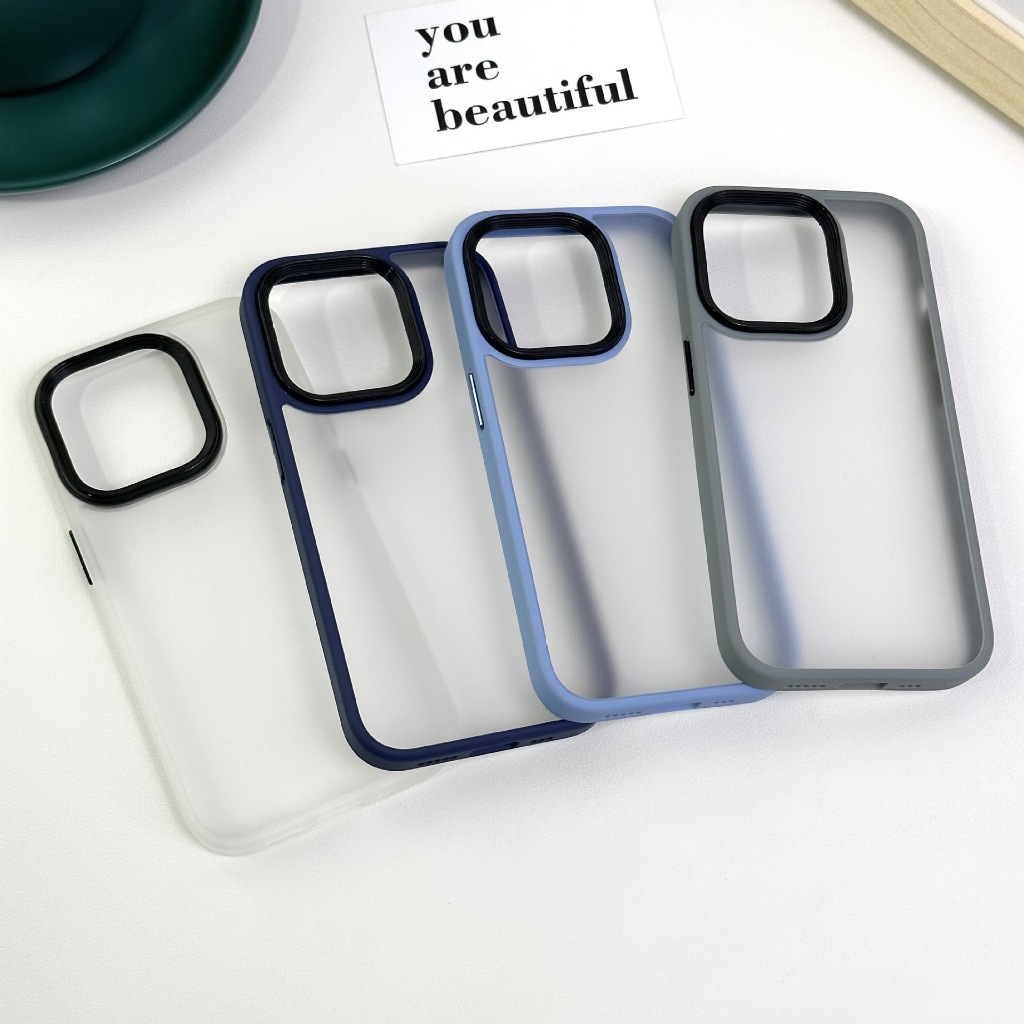 Ốp lưng iphone Chống Ố Nhám Mờ Viền Màu 15promax/ 15pro/ 15/ 14promax/ 14pro/ 14/ 13/ 13promax/ 12promax/ 12pro/ 11