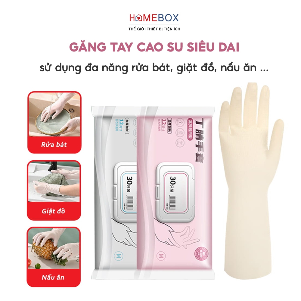 HỘP 30 Găng Tay Cao Su Nhà Bếp Nấu Ăn Rửa chén. Bao Tay Siêu Dai Có Thể Tái Sử Dụng Siêu Tiện Lợi