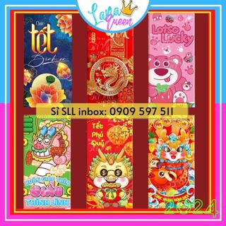 Bao Lì Xì Tết 2024 Giáp Thìn Giá Sỉ Rẻ Tết Độc Lạ Màu Đỏ Đẹp Hoạt Hình Giáp Thìn Cute Dễ Thương Thần Tài - Lana Queen