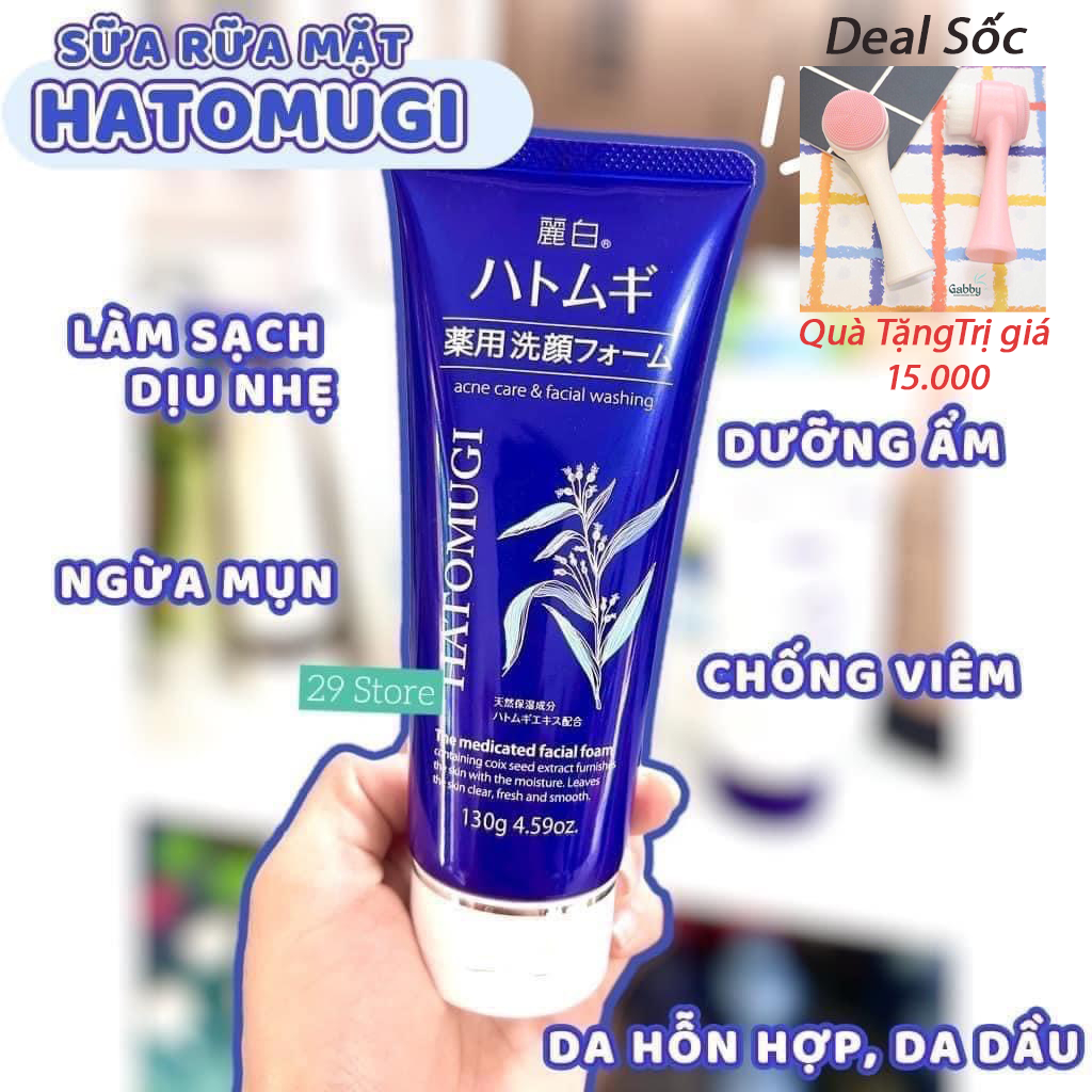 Sữa rửa mặt trắng da hạt ý dĩ Hatomugi Nhật Bản chính hãng - spa9