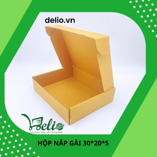 Hộp giấy carton nắp gài KT 30x20x5 đóng hàng, gói quần áo  - DELIO